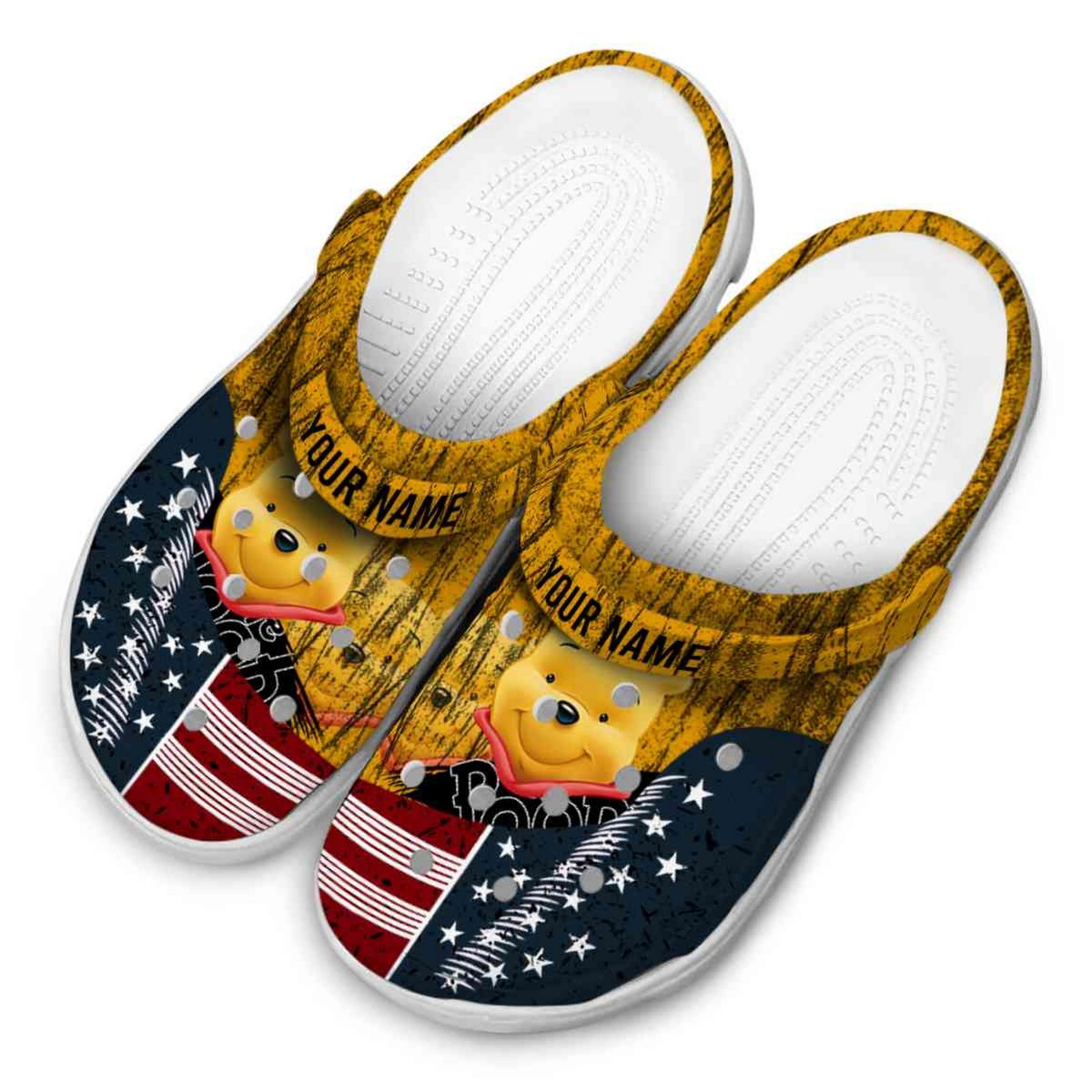 Merchidea Winnie The Pooh Cartoon Crocs Crocband Clogs Shoes Comfortable For Men Women and Kids