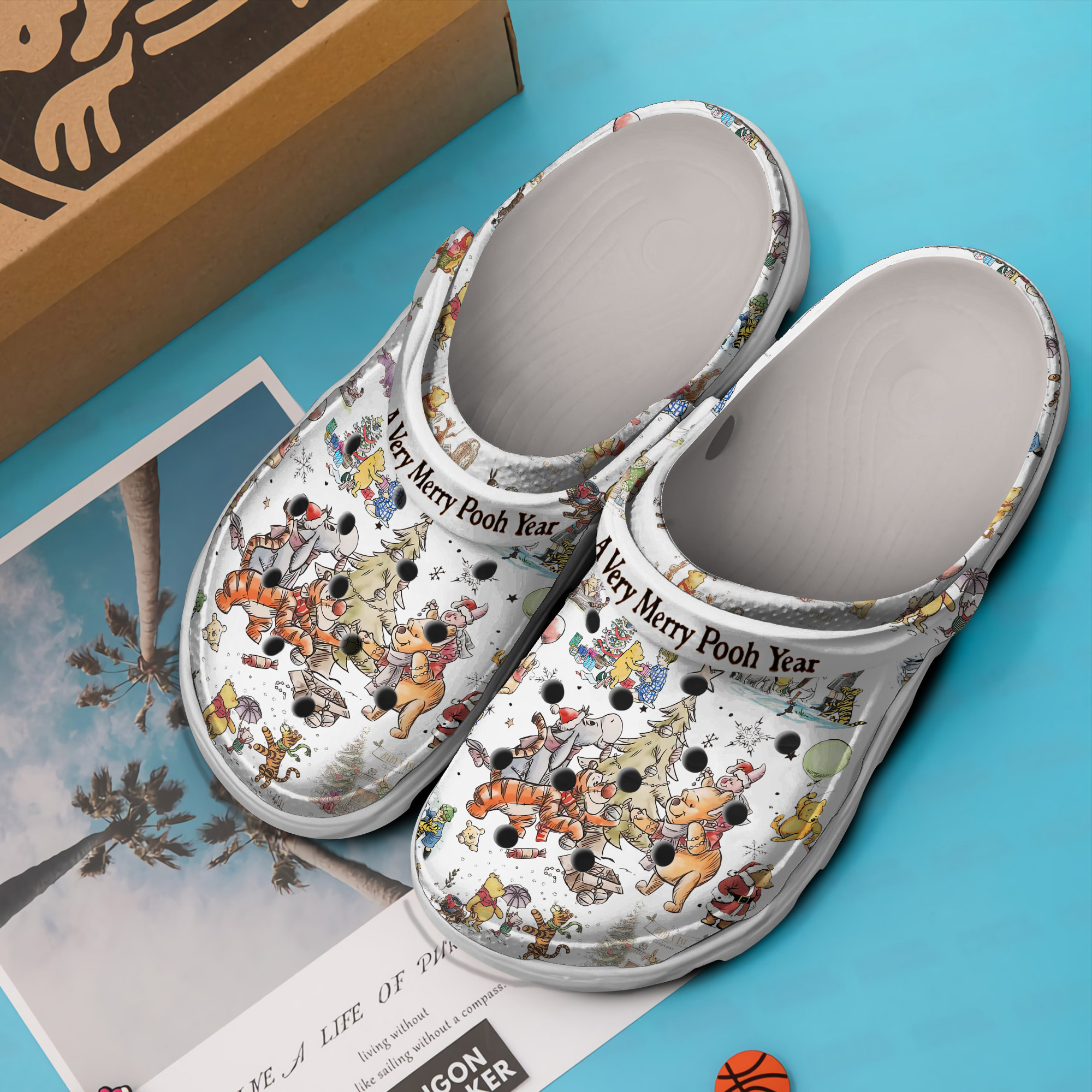 Merchidea Winnie The Pooh Cartoon Crocs Crocband Clogs Shoes Comfortable For Men Women and Kids