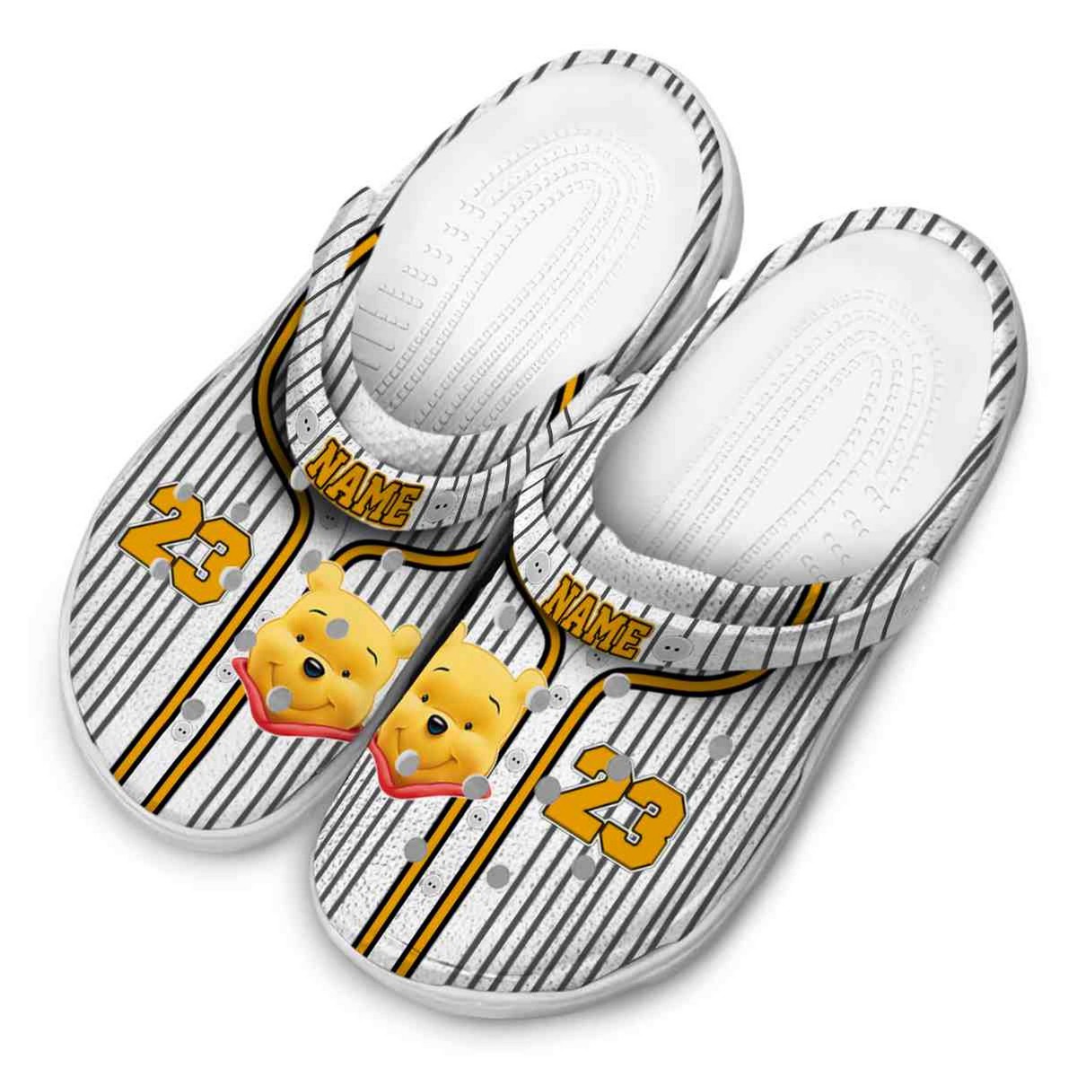 Merchidea Winnie The Pooh Cartoon Crocs Crocband Clogs Shoes Comfortable For Men Women and Kids