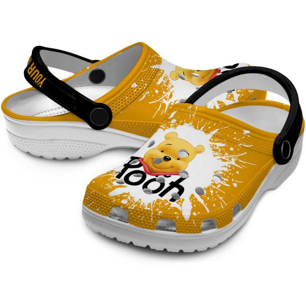 Merchidea Winnie The Pooh Cartoon Crocs Crocband Clogs Shoes Comfortable For Men Women and Kids