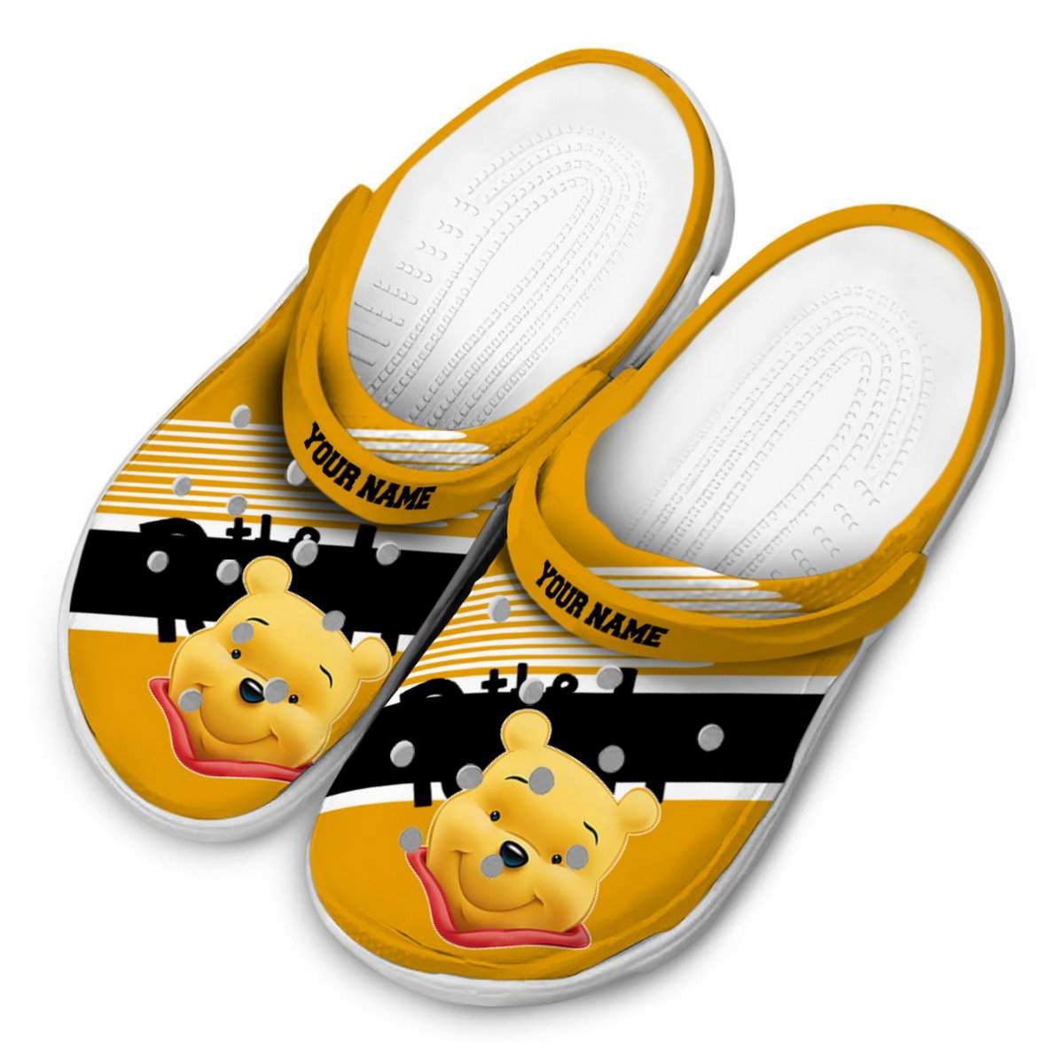 Merchidea Winnie The Pooh Cartoon Crocs Crocband Clogs Shoes Comfortable For Men Women and Kids