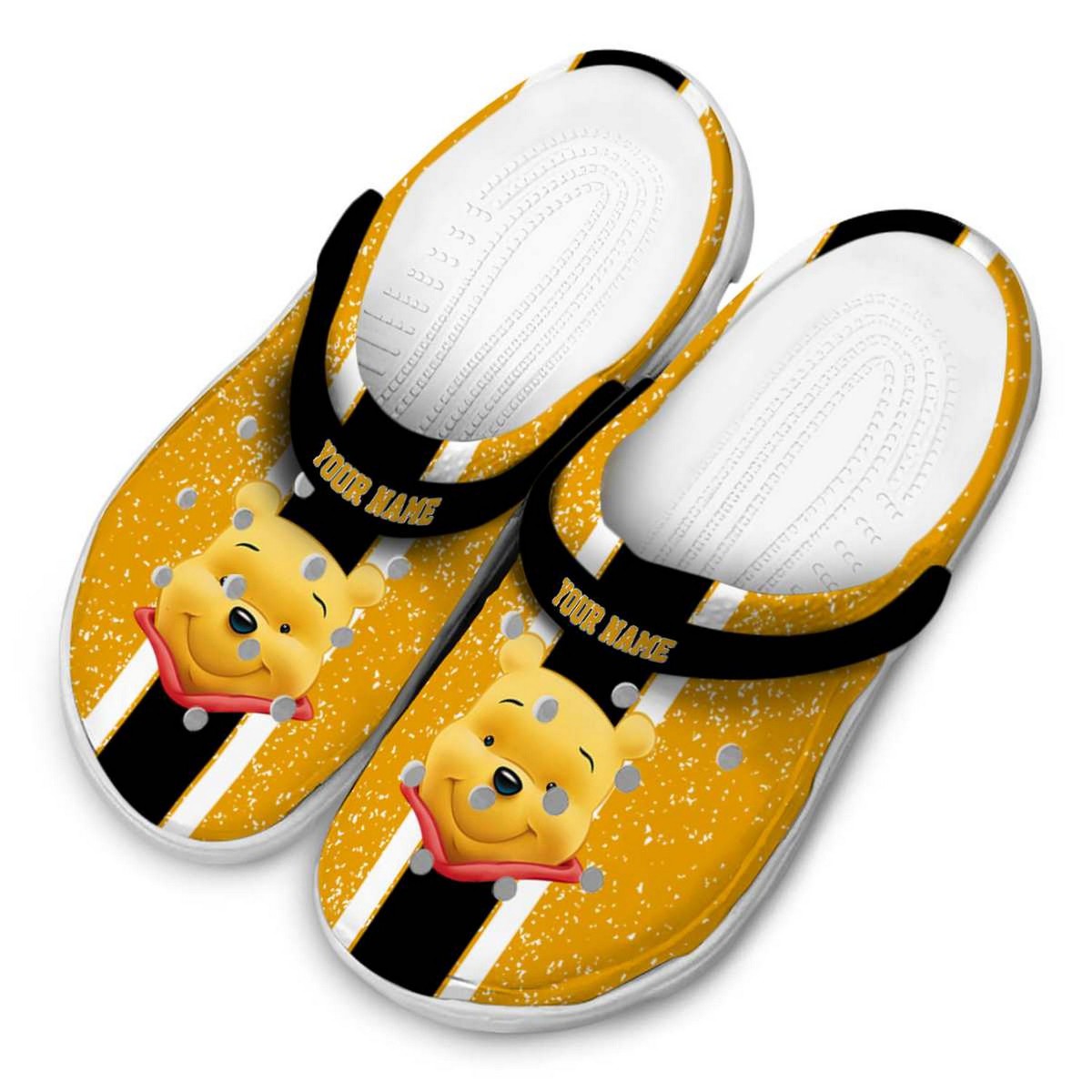 Merchidea Winnie The Pooh Cartoon Crocs Crocband Clogs Shoes Comfortable For Men Women and Kids