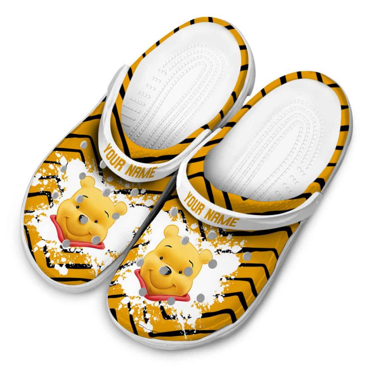 Merchidea Winnie The Pooh Cartoon Crocs Crocband Clogs Shoes Comfortable For Men Women and Kids