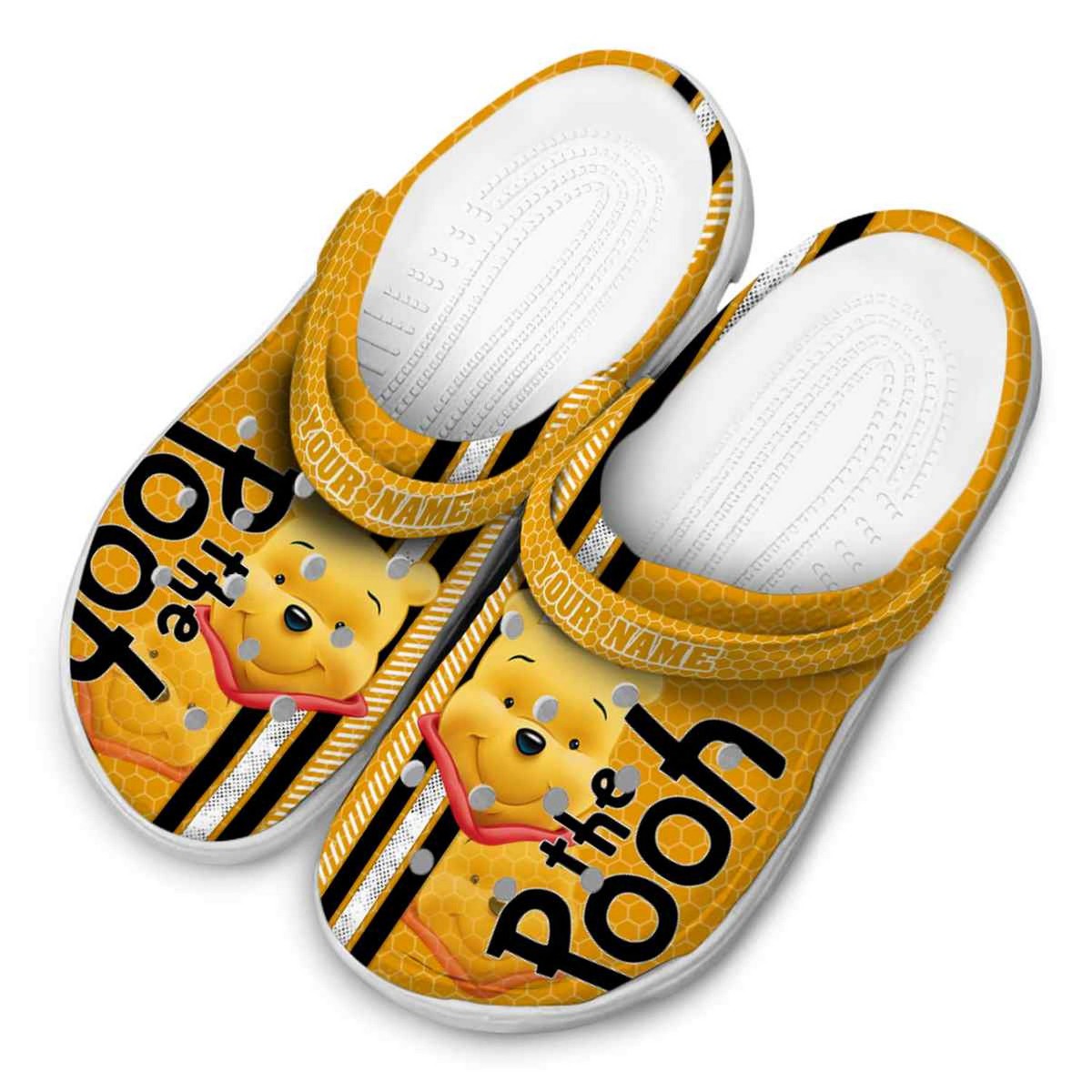 Merchidea Winnie The Pooh Cartoon Crocs Crocband Clogs Shoes Comfortable For Men Women and Kids