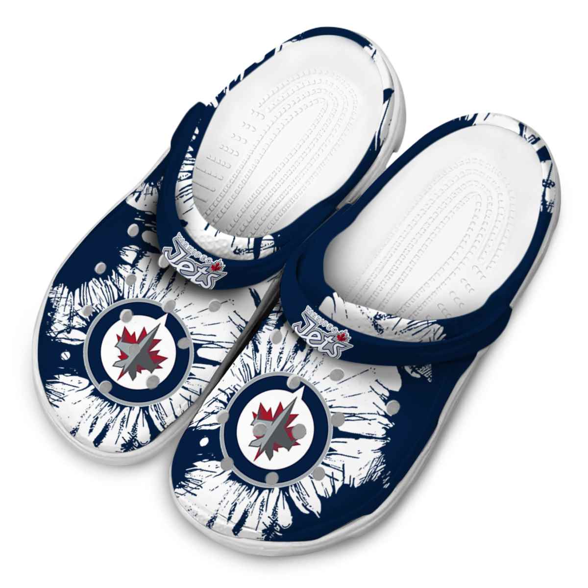 Merchidea Winnipeg Jets NHL Sport Crocs Crocband Clogs Shoes Comfortable For Men Women and Kids