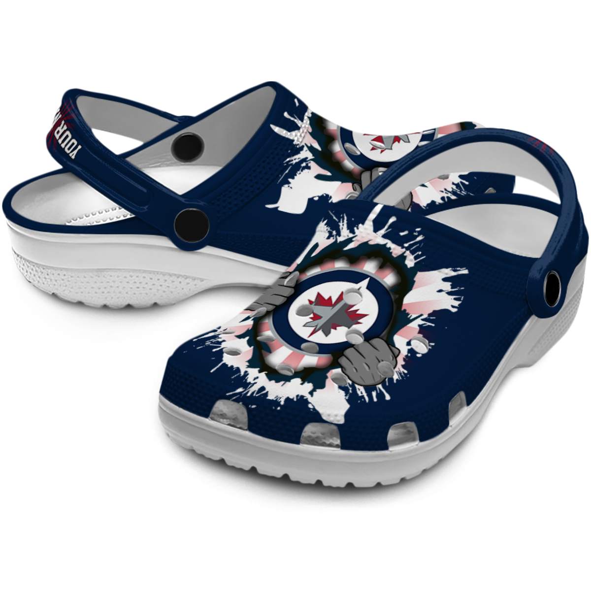 Merchidea Winnipeg Jets NHL Sport Crocs Crocband Clogs Shoes Comfortable For Men Women and Kids