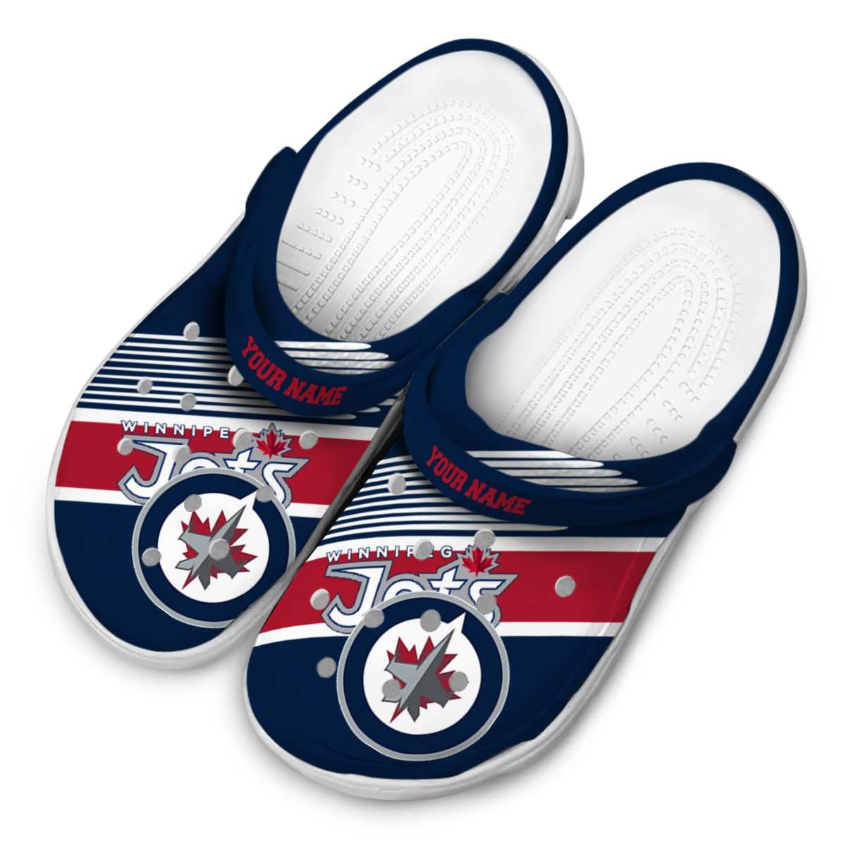 Merchidea Winnipeg Jets NHL Sport Crocs Crocband Clogs Shoes Comfortable For Men Women and Kids