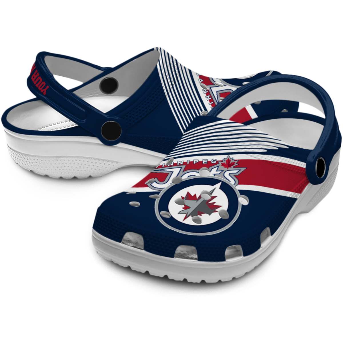 Merchidea Winnipeg Jets NHL Sport Crocs Crocband Clogs Shoes Comfortable For Men Women and Kids