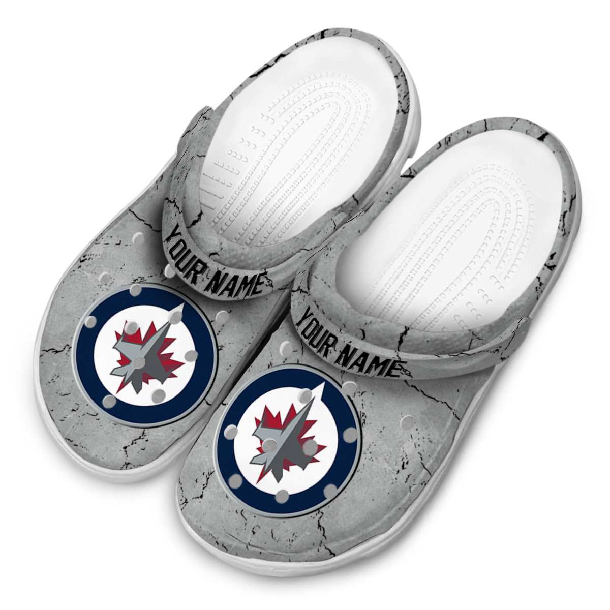 Merchidea Winnipeg Jets NHL Sport Crocs Crocband Clogs Shoes Comfortable For Men Women and Kids