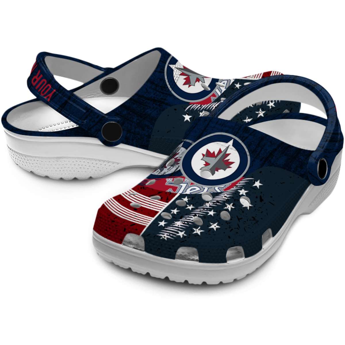Merchidea Winnipeg Jets NHL Sport Crocs Crocband Clogs Shoes Comfortable For Men Women and Kids