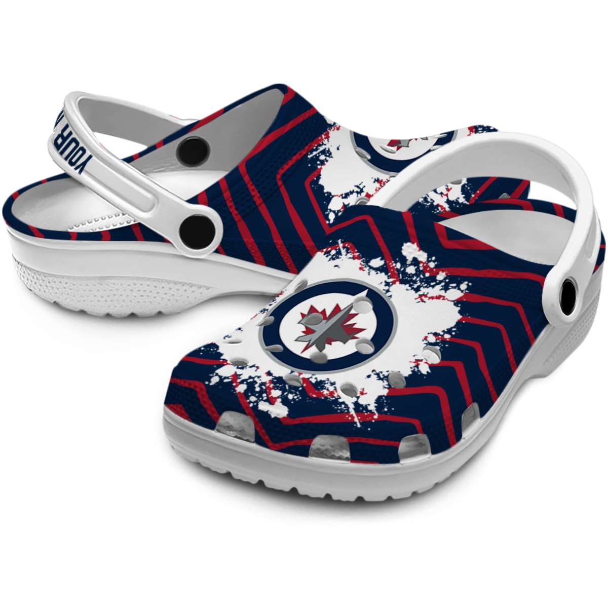Merchidea Winnipeg Jets NHL Sport Crocs Crocband Clogs Shoes Comfortable For Men Women and Kids