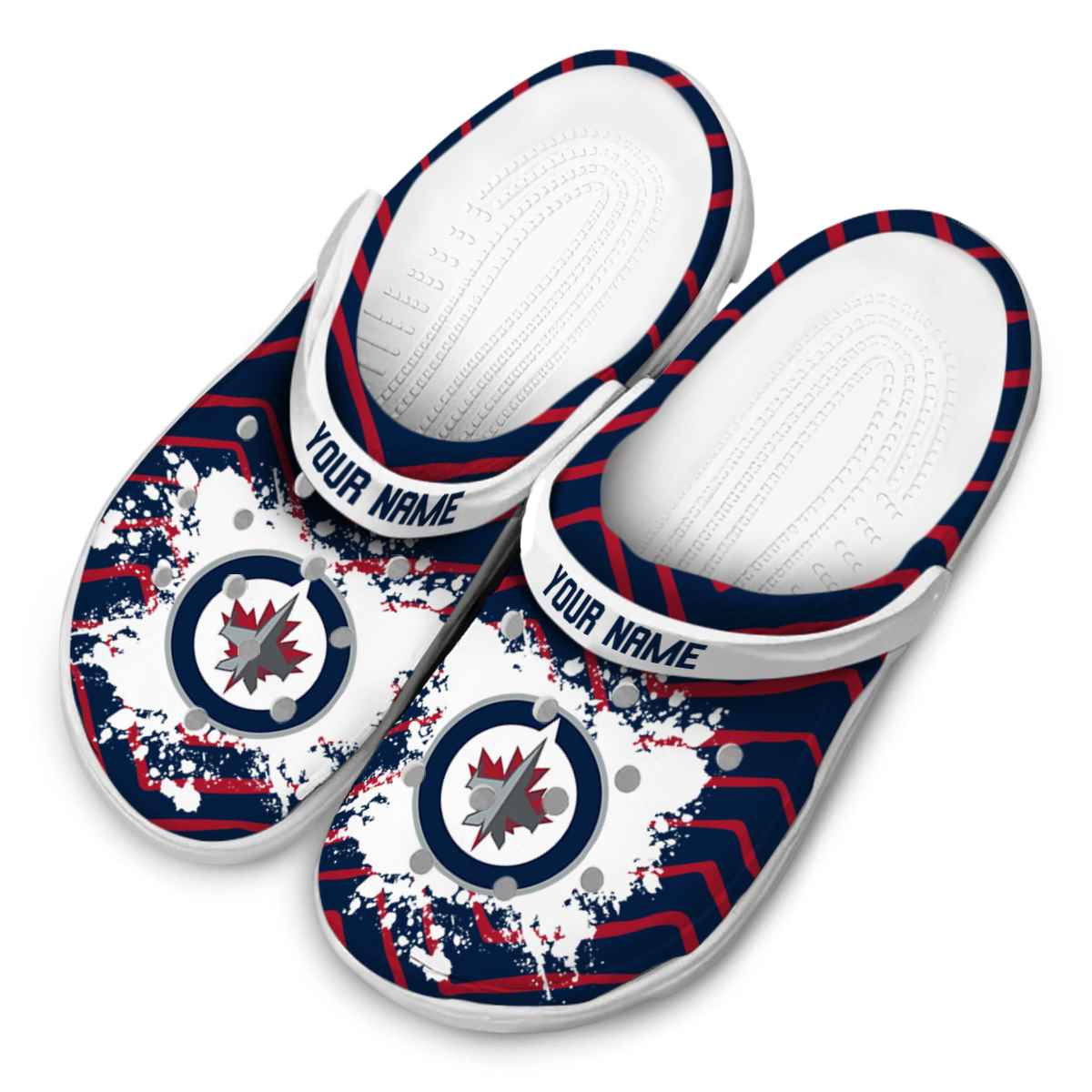Merchidea Winnipeg Jets NHL Sport Crocs Crocband Clogs Shoes Comfortable For Men Women and Kids