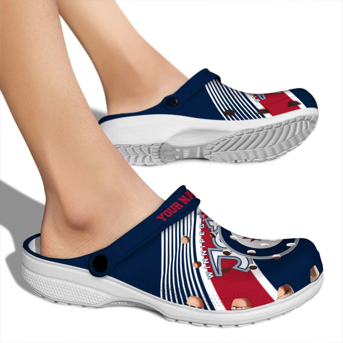 Merchidea Winnipeg Jets NHL Sport Crocs Crocband Clogs Shoes Comfortable For Men Women and Kids
