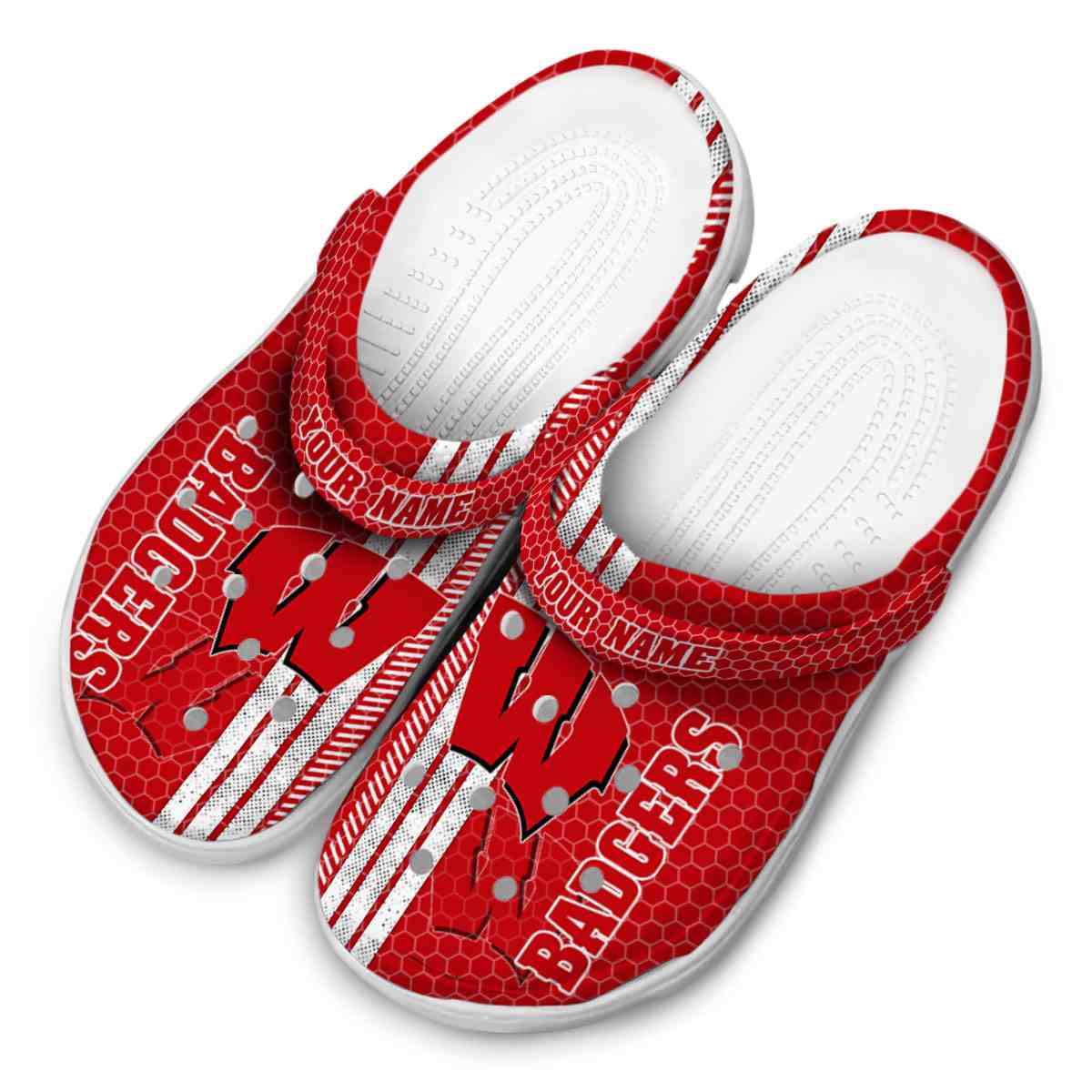 Merchidea Wisconsin Badgers NCAA Sport Crocs Crocband Clogs Shoes Comfortable For Men Women and Kids