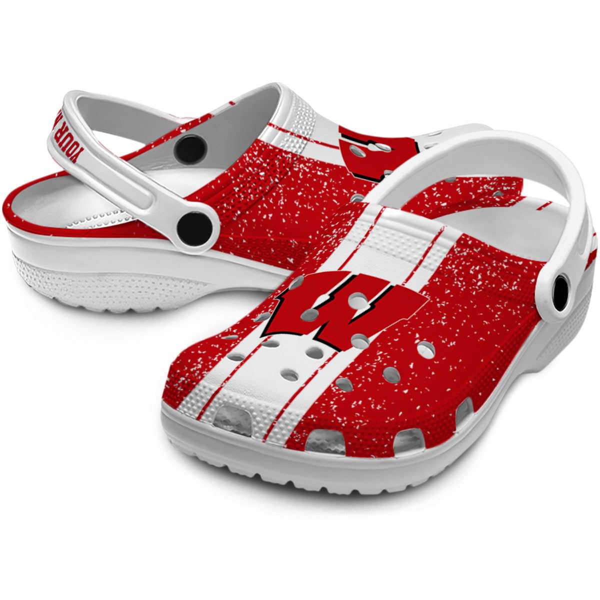 Merchidea Wisconsin Badgers NCAA Sport Crocs Crocband Clogs Shoes Comfortable For Men Women and Kids