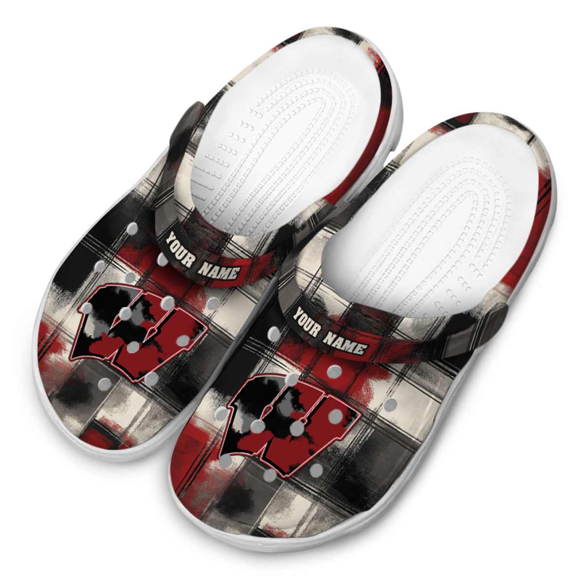 Merchidea Wisconsin Badgers NCAA Sport Crocs Crocband Clogs Shoes Comfortable For Men Women and Kids