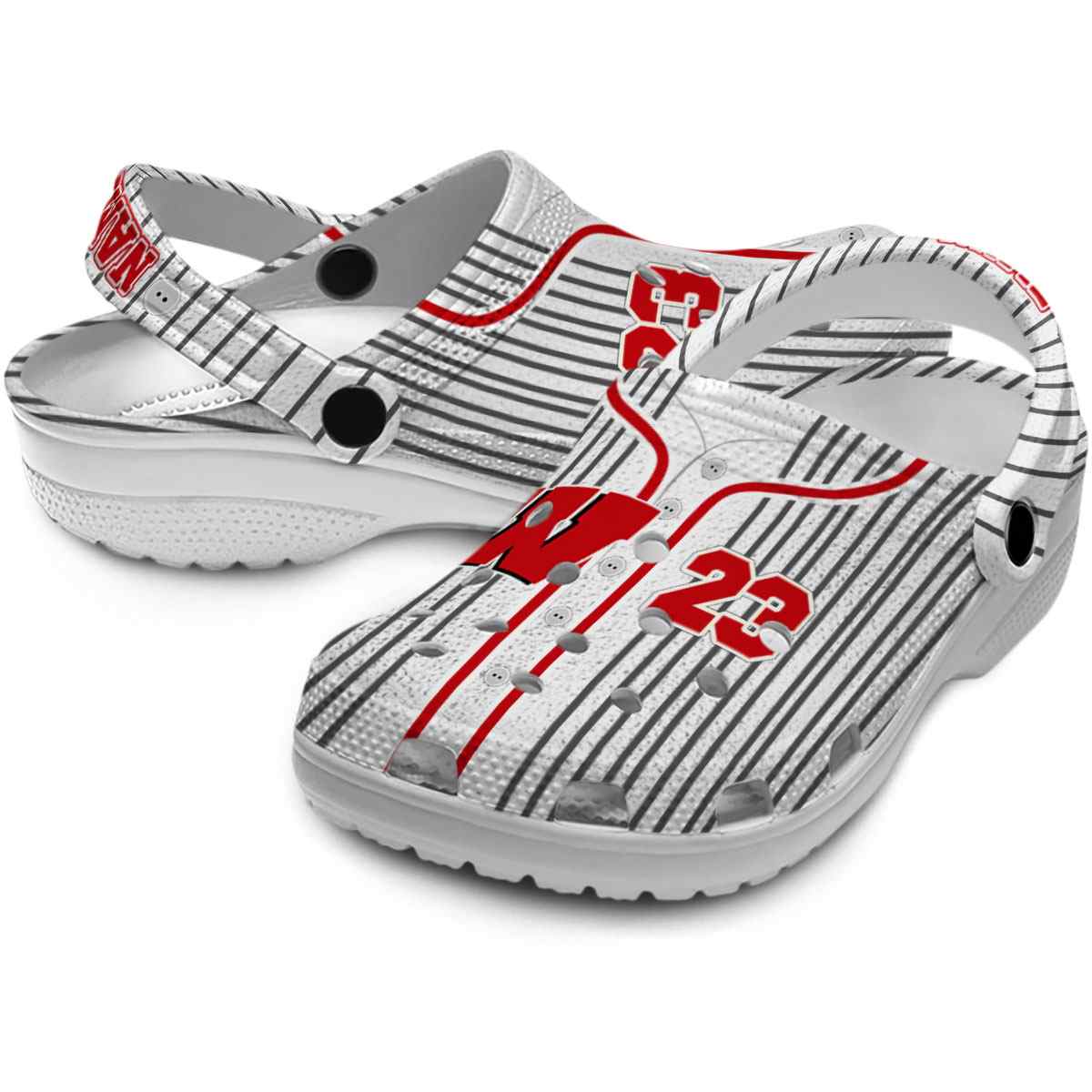 Merchidea Wisconsin Badgers NCAA Sport Crocs Crocband Clogs Shoes Comfortable For Men Women and Kids