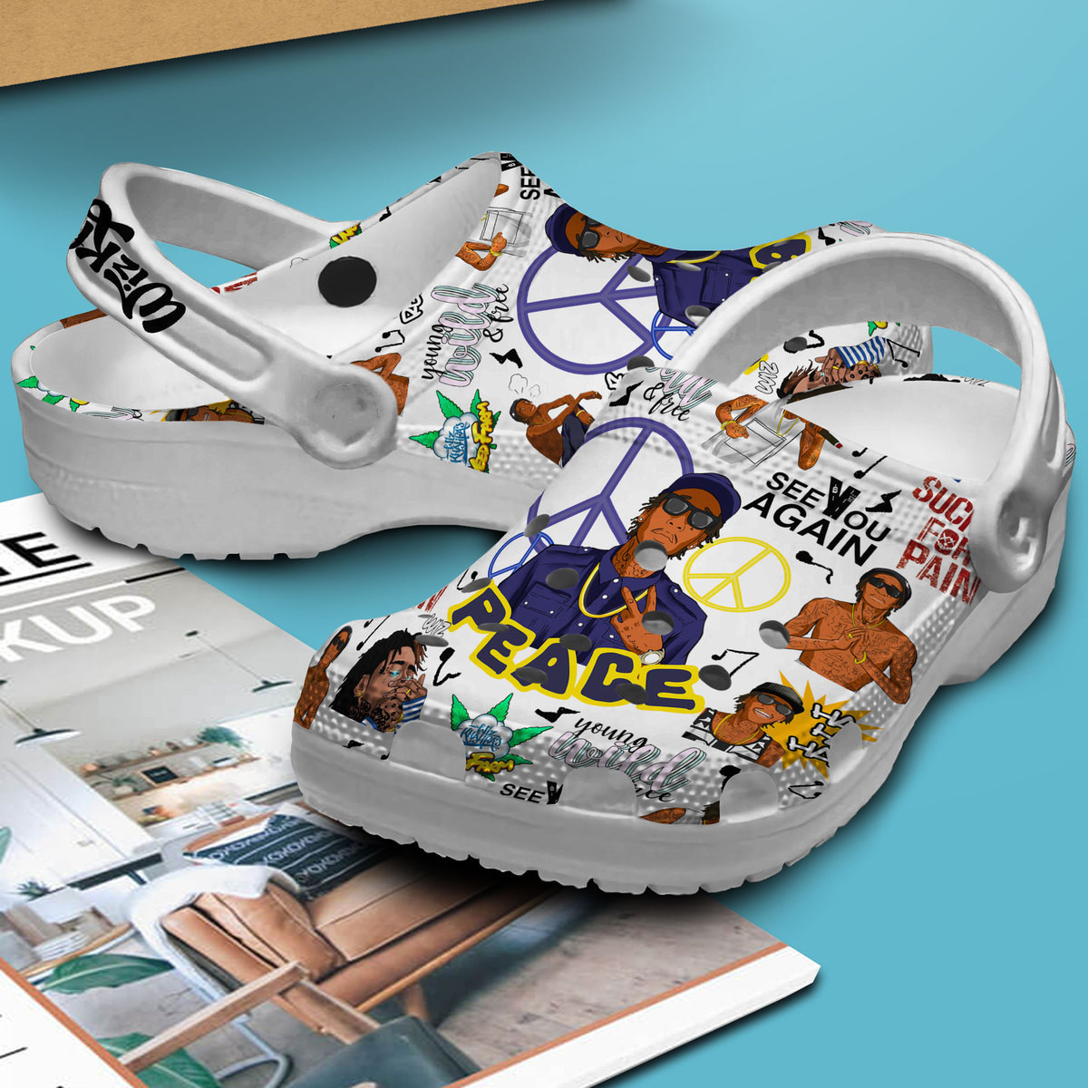 Merchidea Wiz Khalifa Music Crocs Crocband Clogs Shoes Comfortable For Men Women and Kids