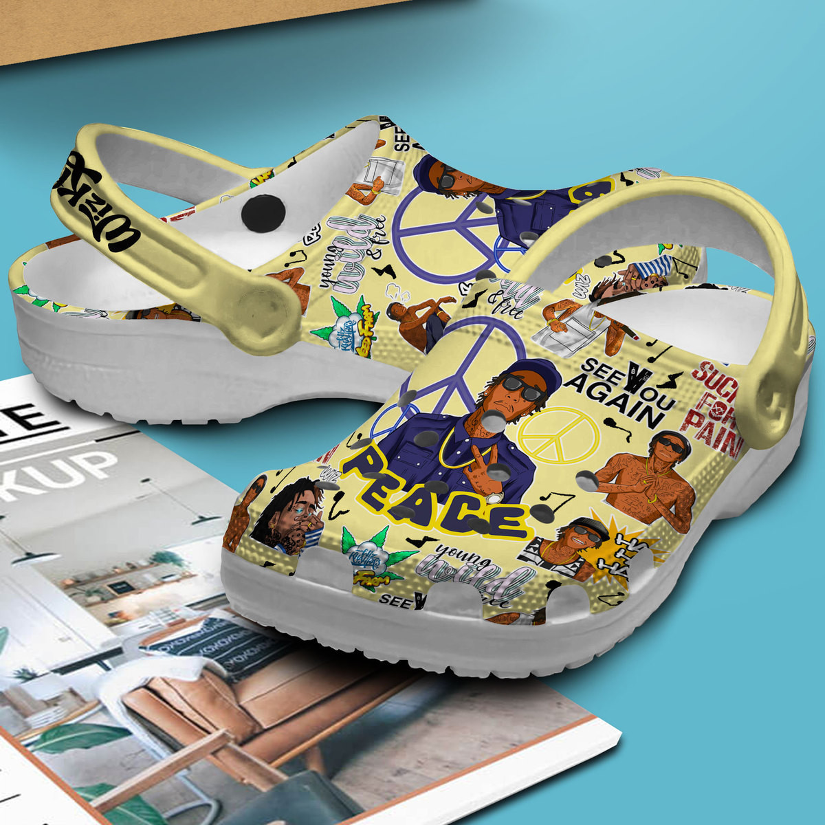 Merchidea Wiz Khalifa Music Crocs Crocband Clogs Shoes Comfortable For Men Women and Kids