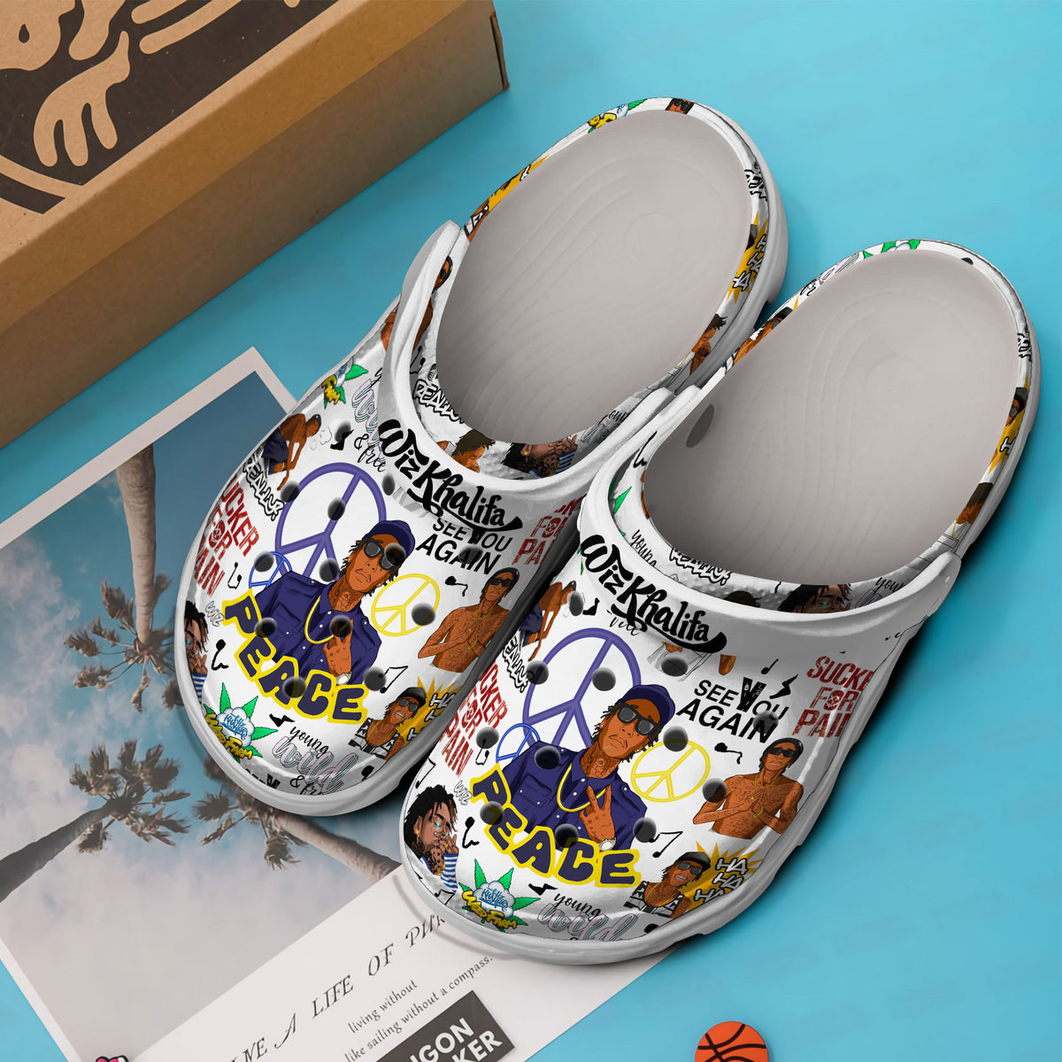 Merchidea Wiz Khalifa Music Crocs Crocband Clogs Shoes Comfortable For Men Women and Kids