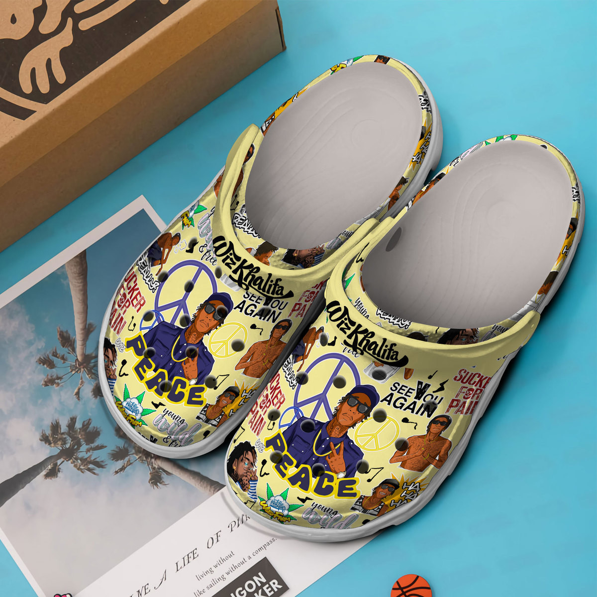 Merchidea Wiz Khalifa Music Crocs Crocband Clogs Shoes Comfortable For Men Women and Kids