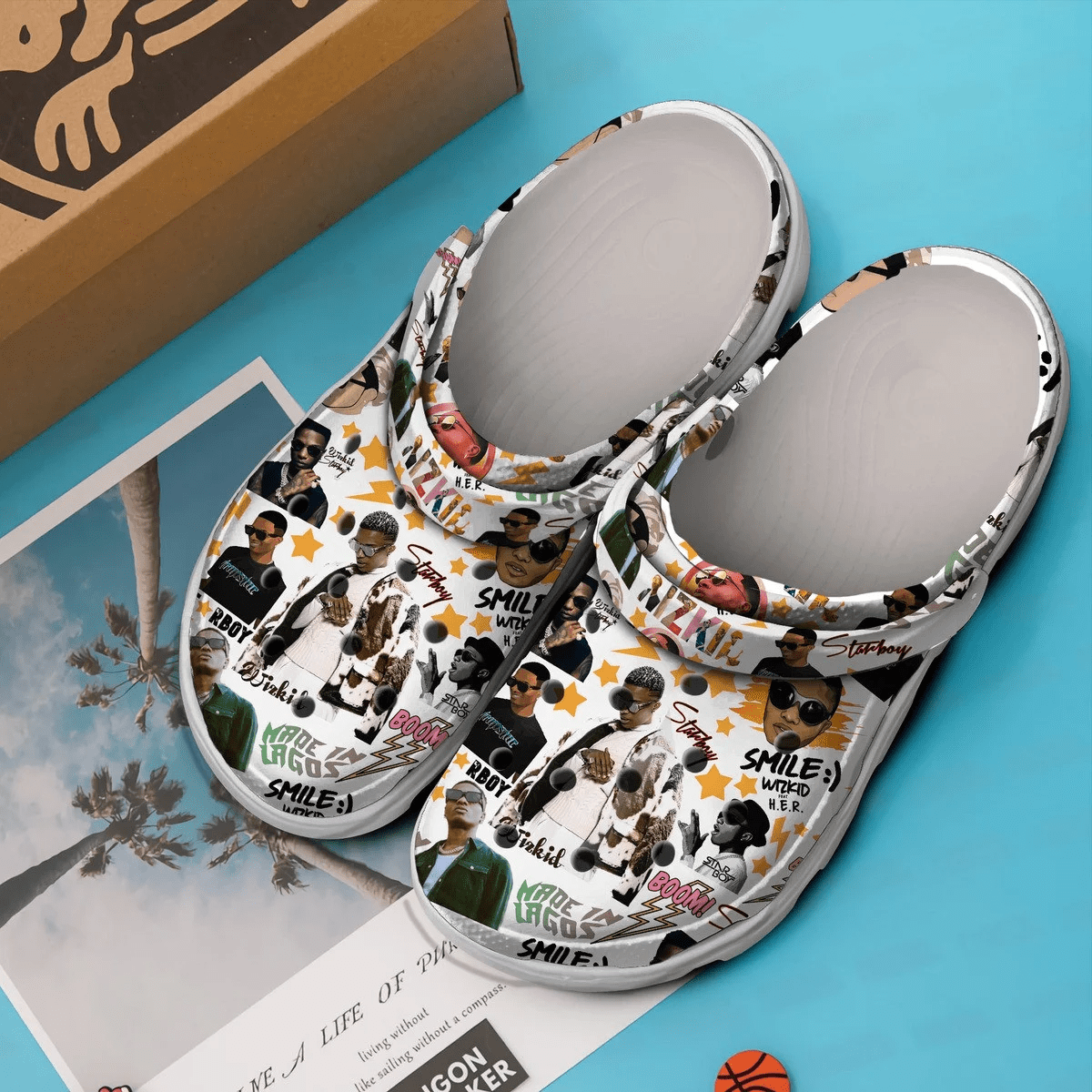 Merchidea Wizkid Music Crocs Crocband Clogs Shoes Comfortable For Men Women and Kids