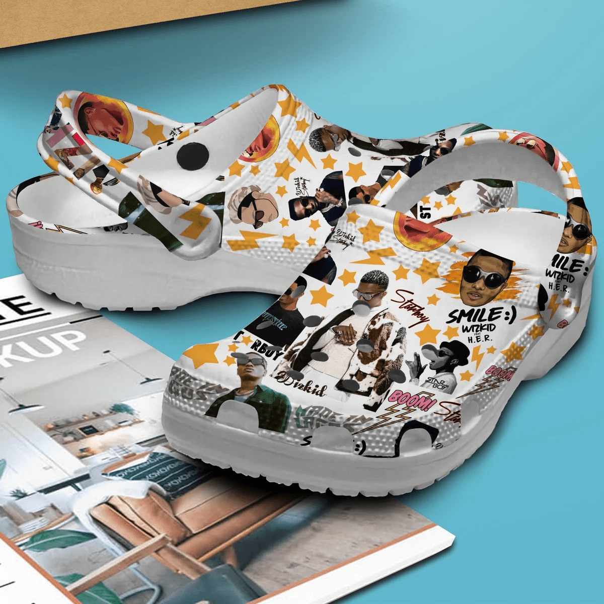 Merchidea Wizkid Music Crocs Crocband Clogs Shoes Comfortable For Men Women and Kids