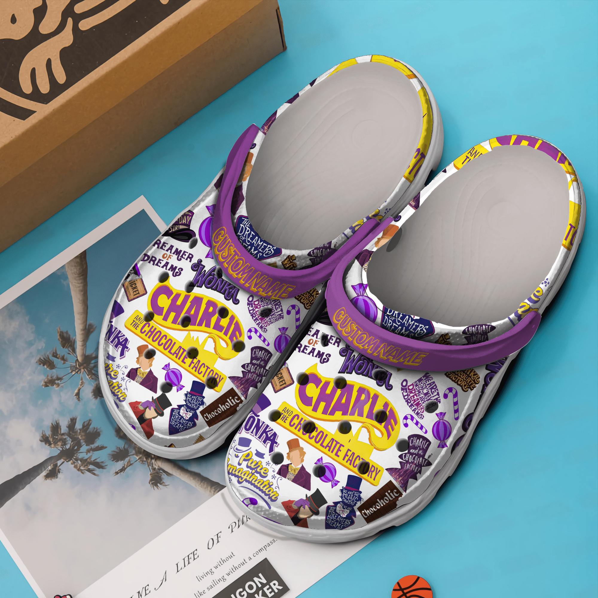 Merchidea Wonka Movie Crocs Crocband Clogs Shoes Comfortable For Men Women and Kids