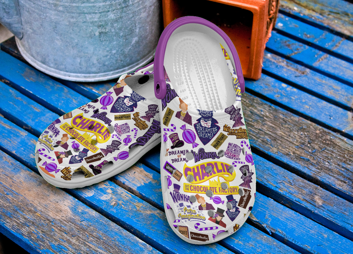 Merchidea Wonka Movie Crocs Crocband Clogs Shoes Comfortable For Men Women and Kids