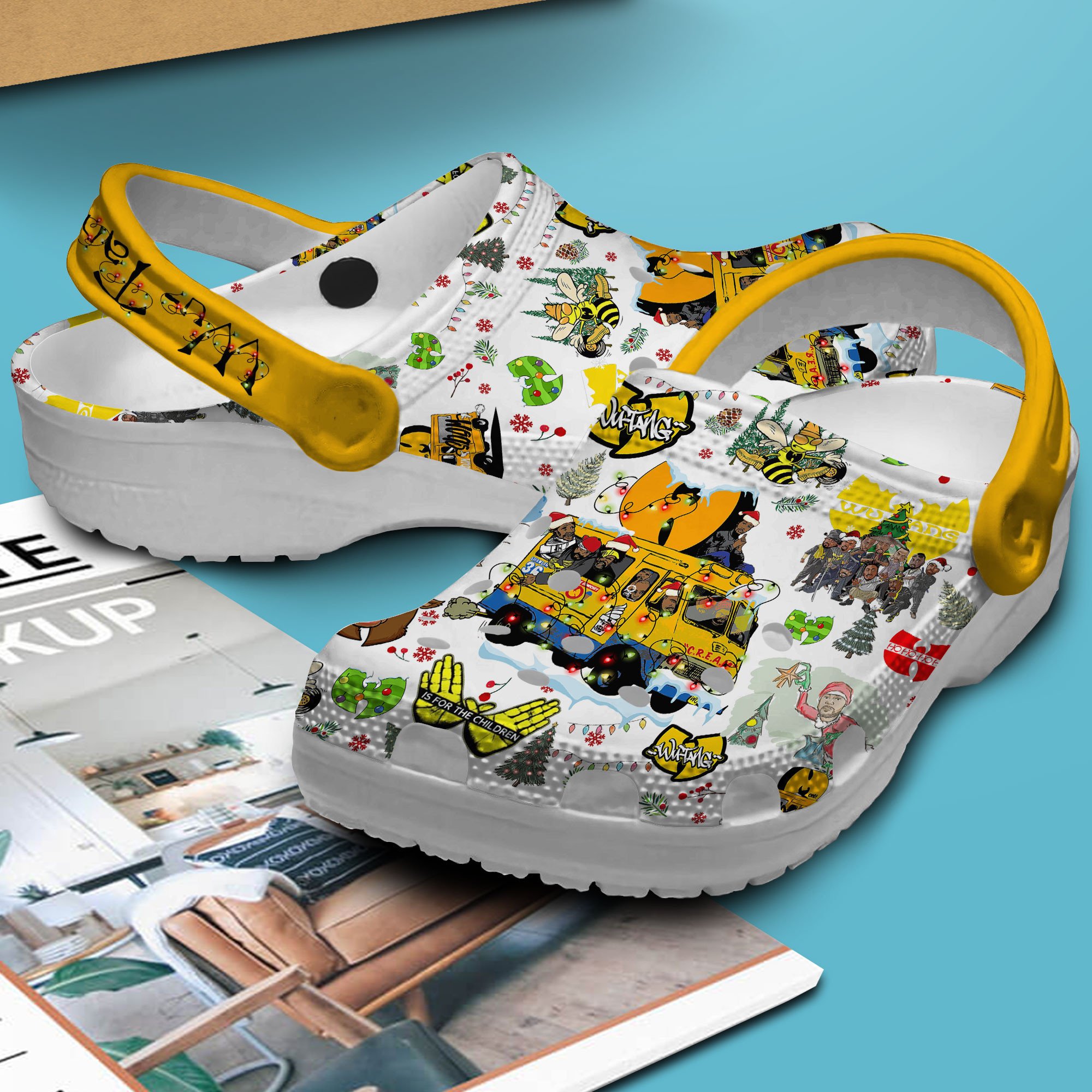 Merchidea Wu Tang Clan Christmas Music Crocs Crocband Clogs Shoes Comfortable For Men Women and Kids
