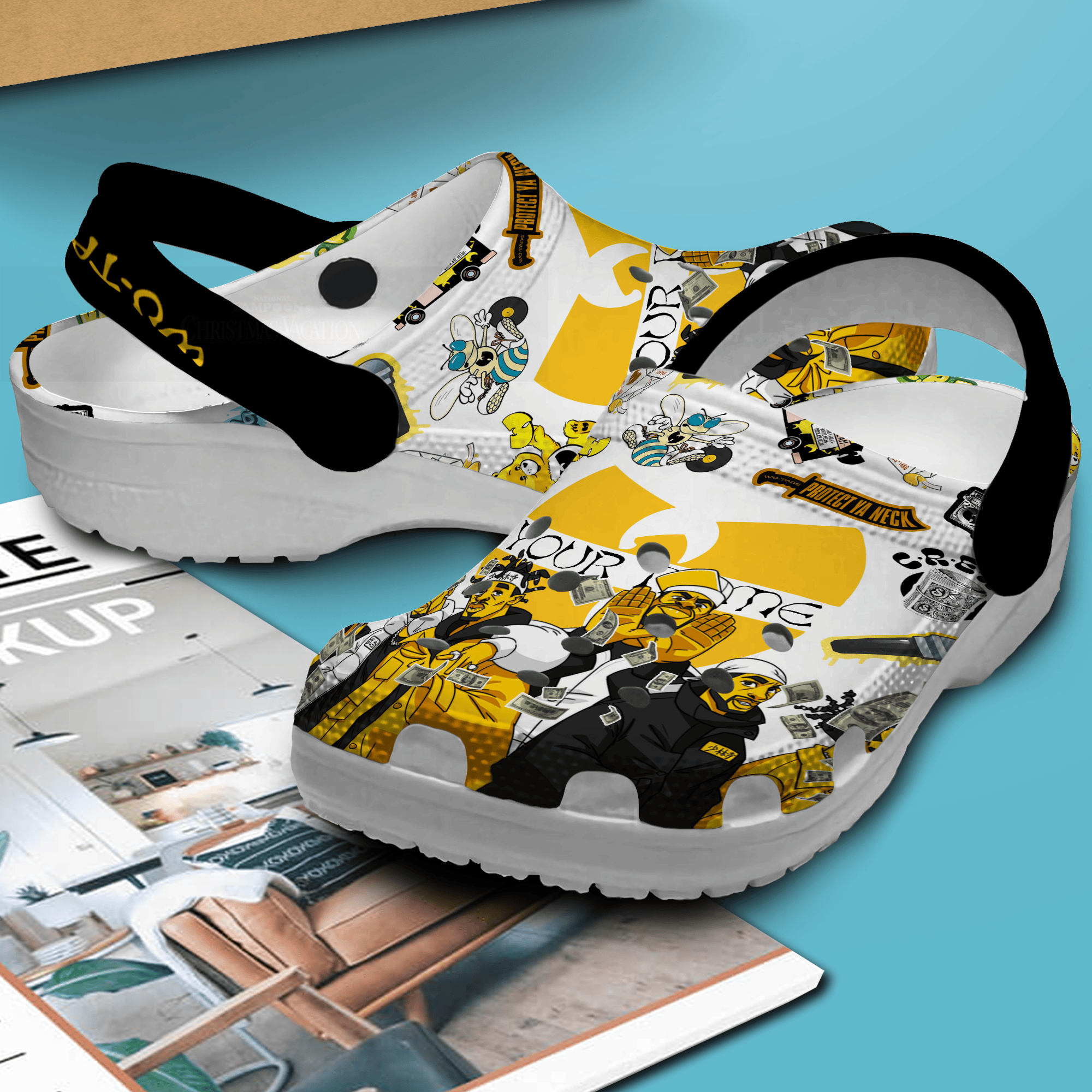 Merchidea Wu Tang Clan Music Crocs Crocband Clogs Shoes Comfortable For Men Women and Kids