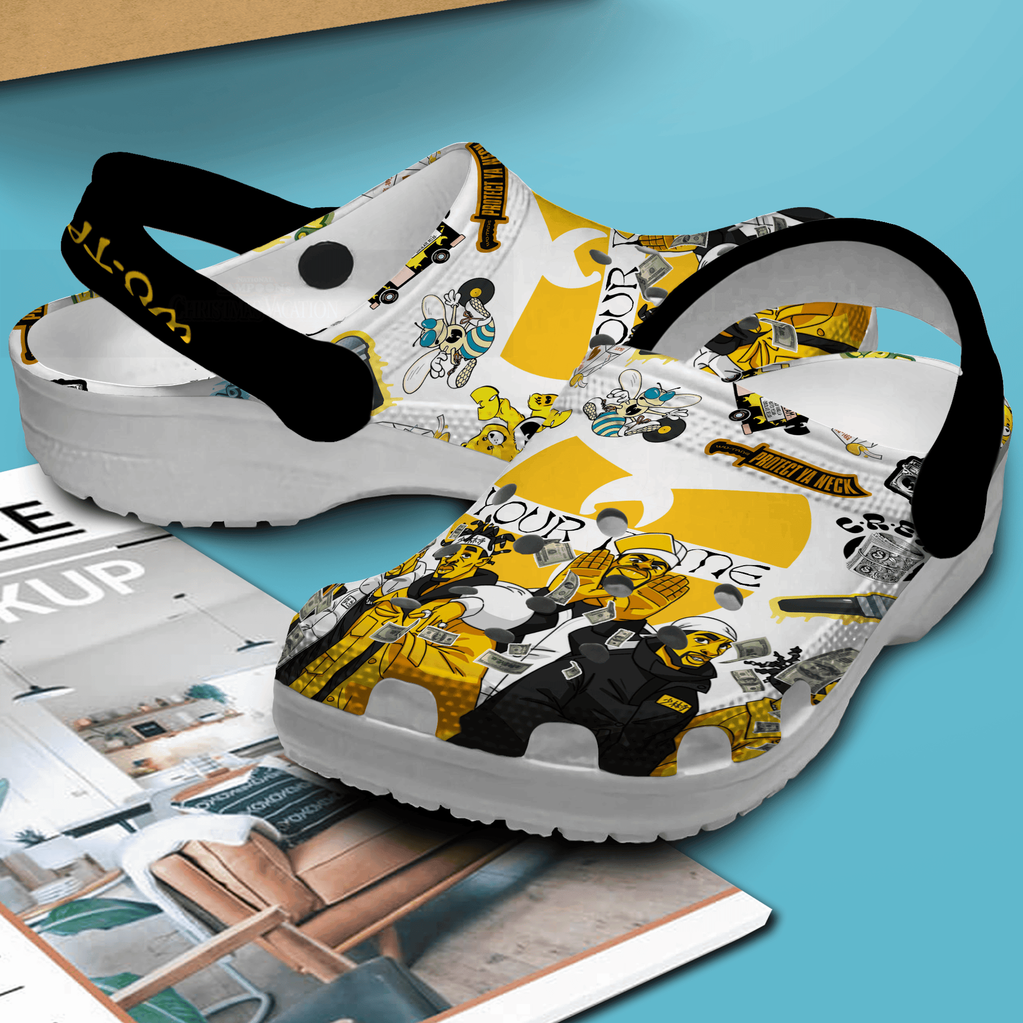 Merchidea Wu Tang Clan Music Crocs Crocband Clogs Shoes Comfortable For Men Women and Kids