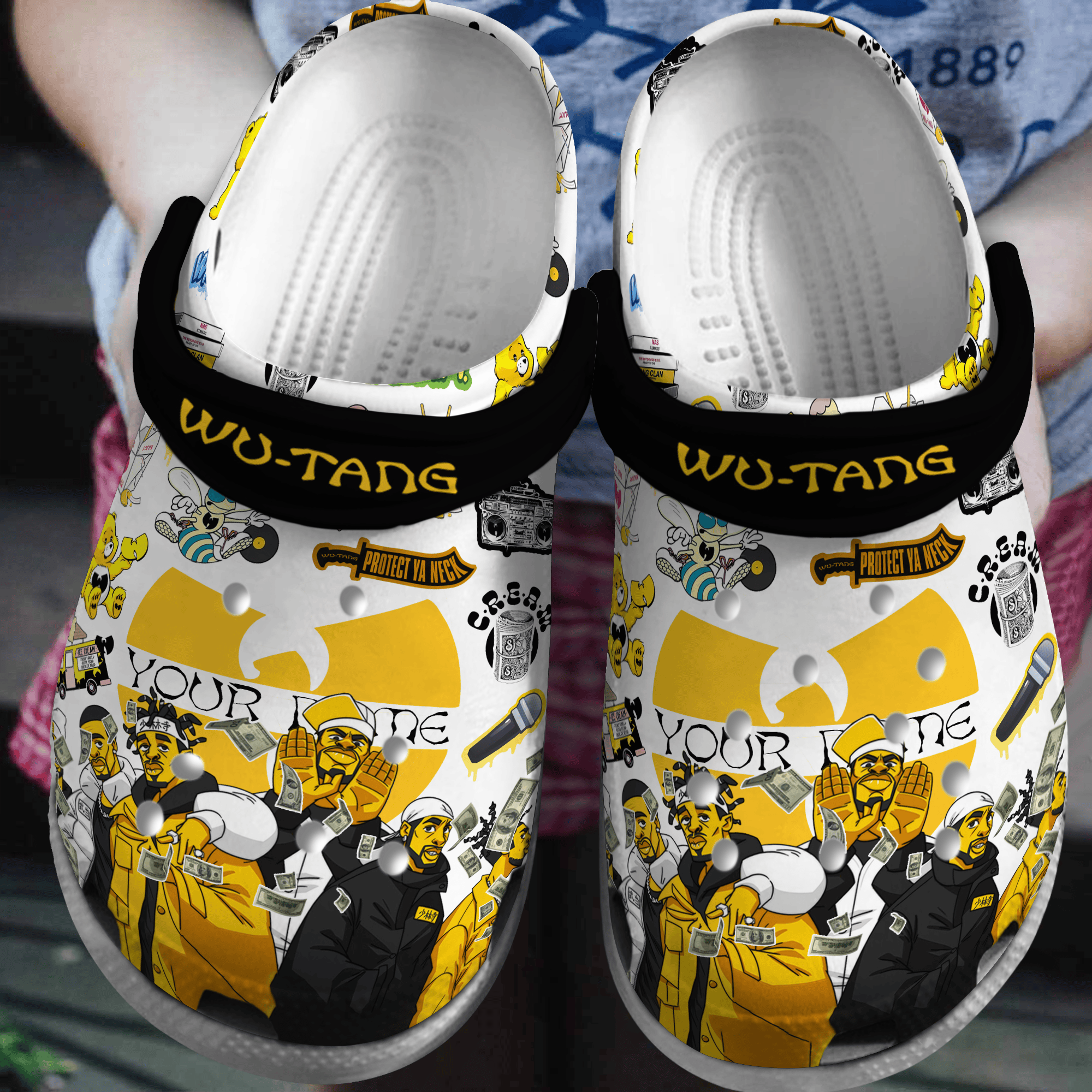 Merchidea Wu Tang Clan Music Crocs Crocband Clogs Shoes Comfortable For Men Women and Kids