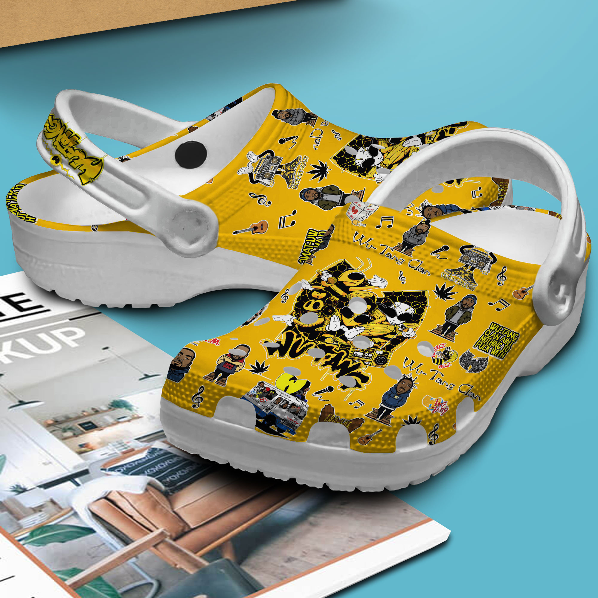 Merchidea Wu Tang Clan Music Crocs Crocband Clogs Shoes Comfortable For Men Women and Kids