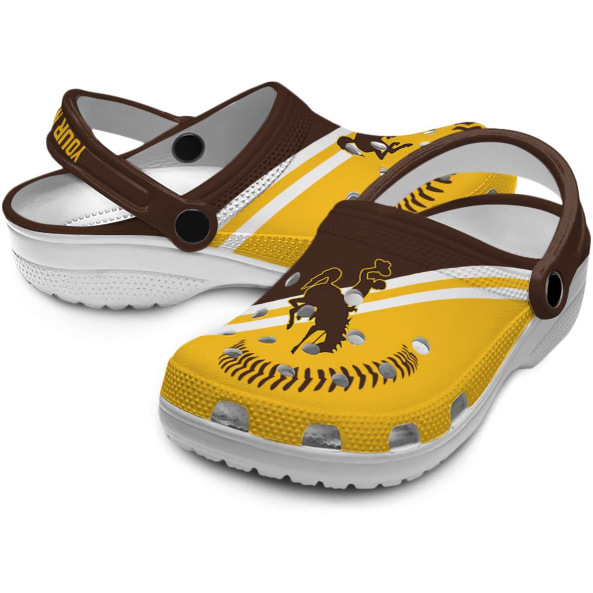 Merchidea Wyoming Cowboys NCAA Sport Crocs Crocband Clogs Shoes Comfortable For Men Women and Kids