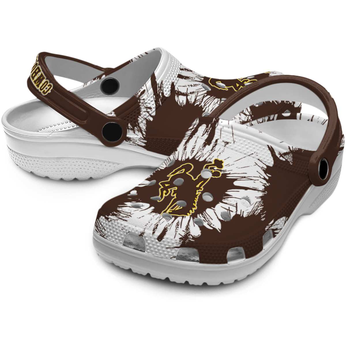 Merchidea Wyoming Cowboys NCAA Sport Crocs Crocband Clogs Shoes Comfortable For Men Women and Kids
