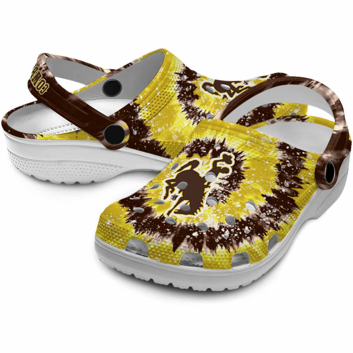 Merchidea Wyoming Cowboys NCAA Sport Crocs Crocband Clogs Shoes Comfortable For Men Women and Kids