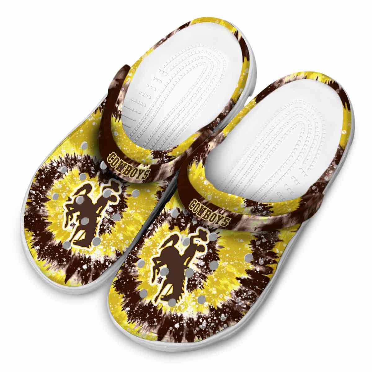 Merchidea Wyoming Cowboys NCAA Sport Crocs Crocband Clogs Shoes Comfortable For Men Women and Kids