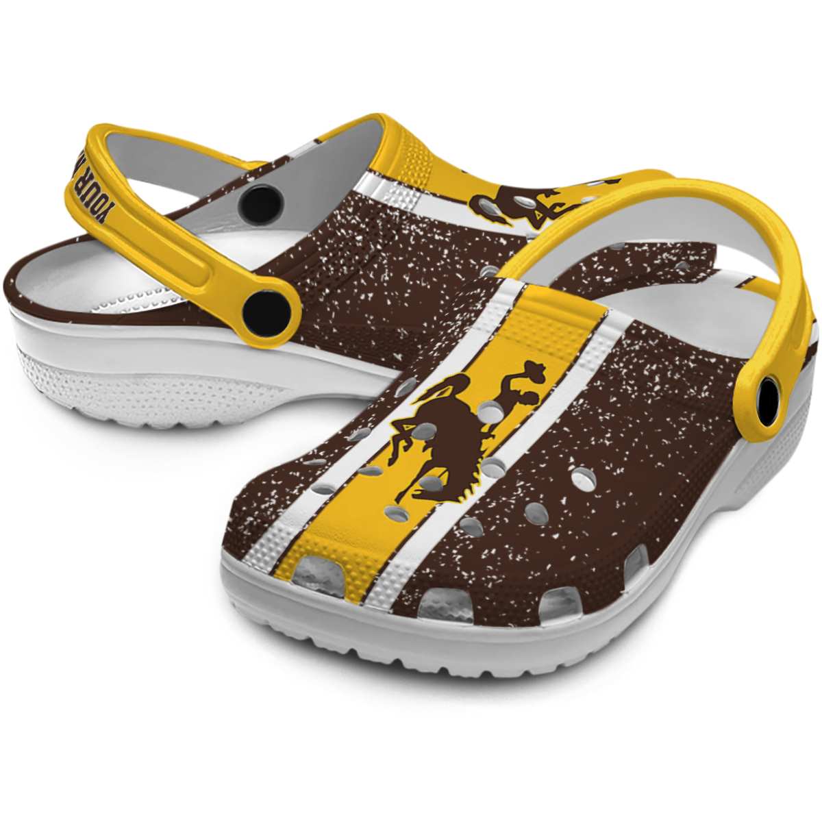Merchidea Wyoming Cowboys NCAA Sport Crocs Crocband Clogs Shoes Comfortable For Men Women and Kids