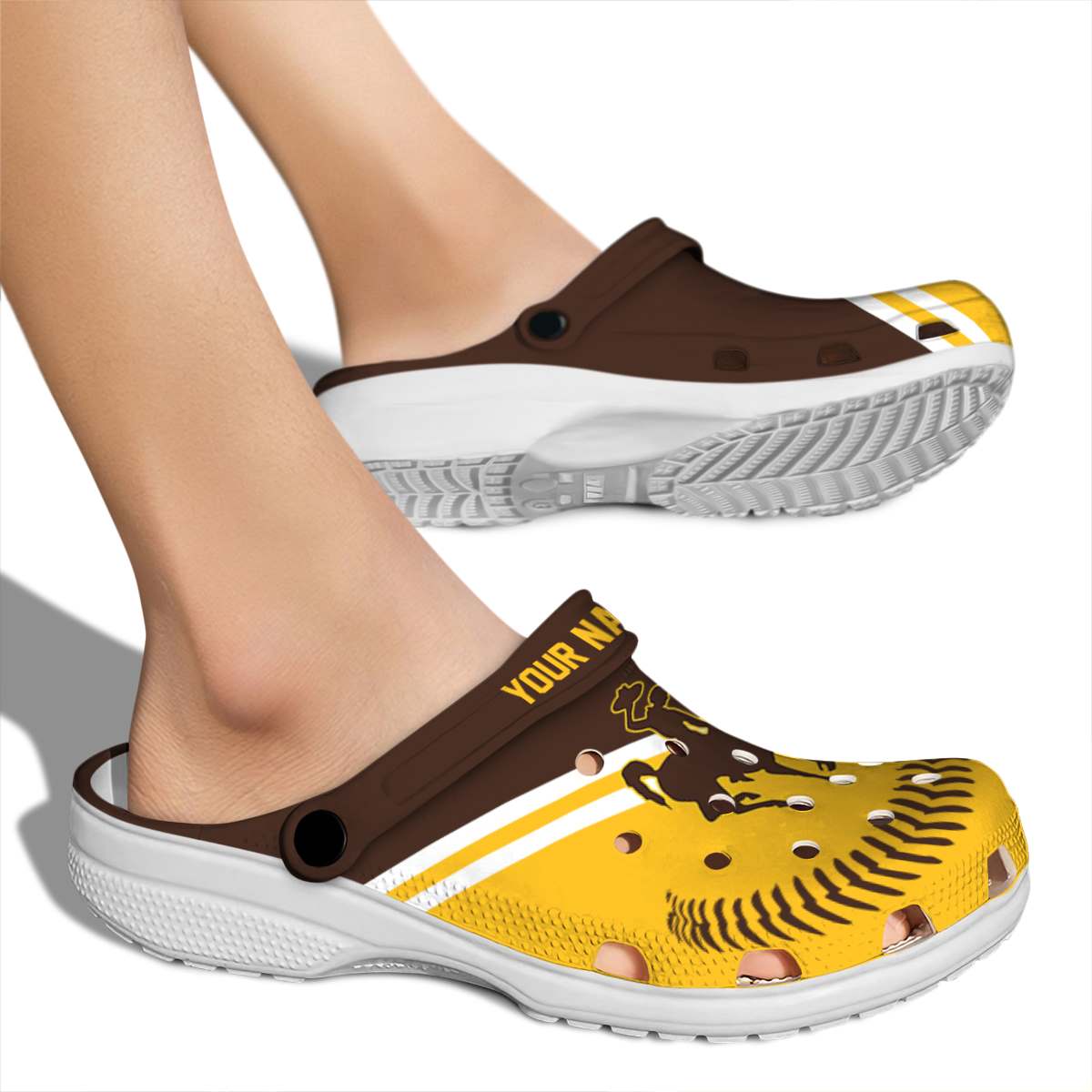 Merchidea Wyoming Cowboys NCAA Sport Crocs Crocband Clogs Shoes Comfortable For Men Women and Kids