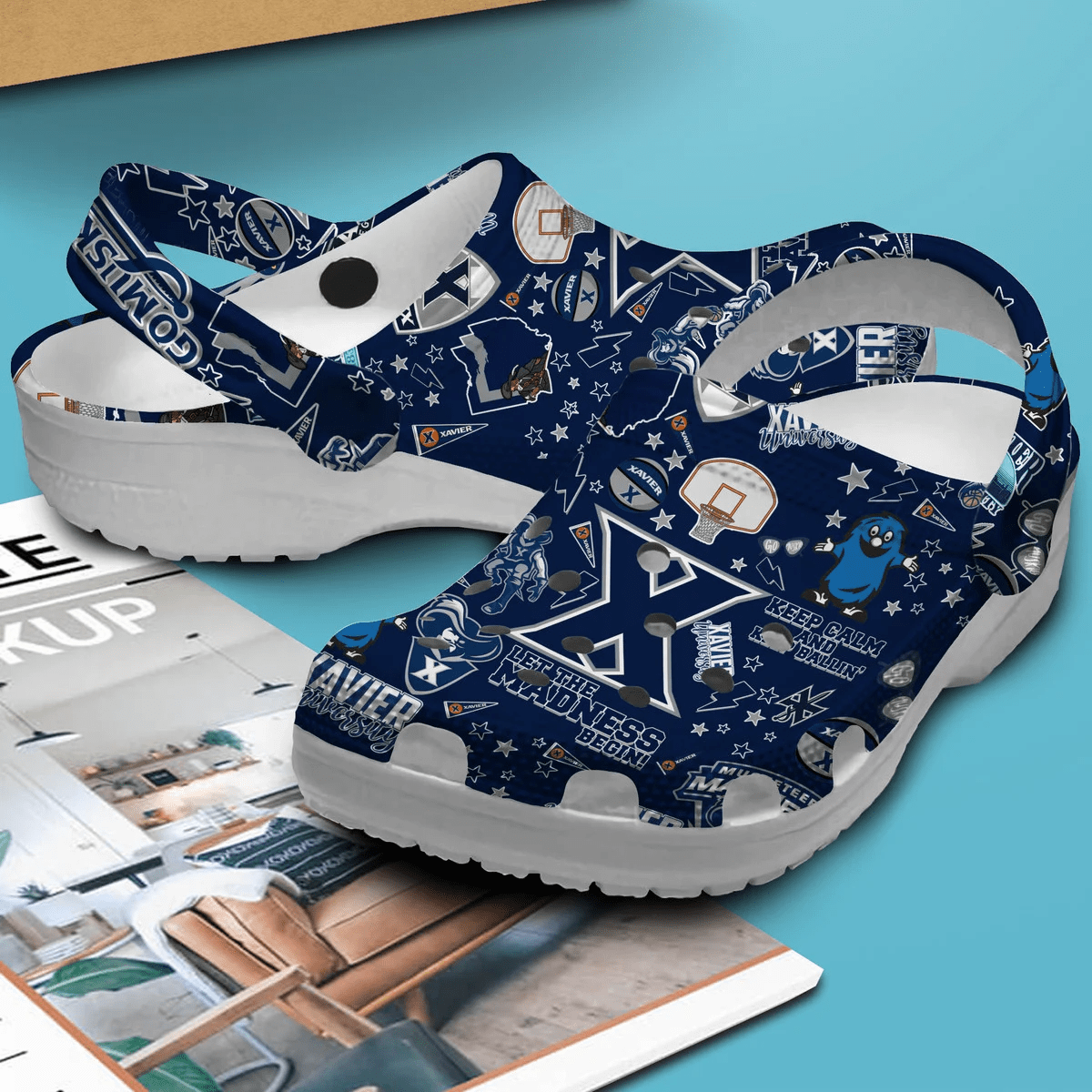 Merchidea Xavier Musketeers NCAA Sport Crocs Clogs Crocband Shoes Comfortable For Men Women and Kids