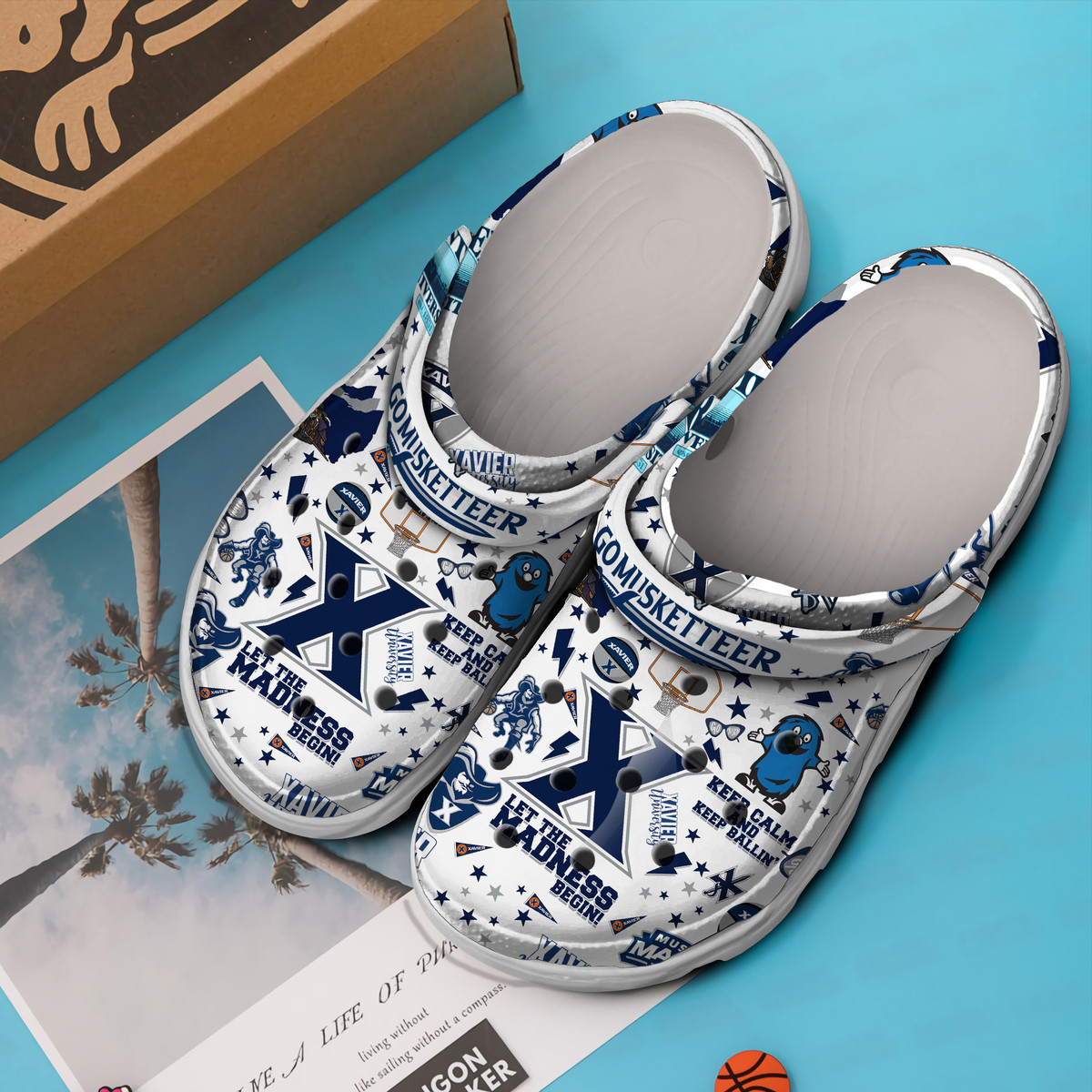 Merchidea Xavier Musketeers NCAA Sport Crocs Crocband Clogs Shoes Comfortable For Men Women and Kids