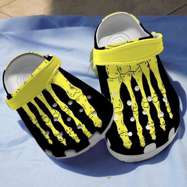 Merchidea Yellow Skeleton Crocs Crocband Clogs Shoes Comfortable For Men Women and Kids