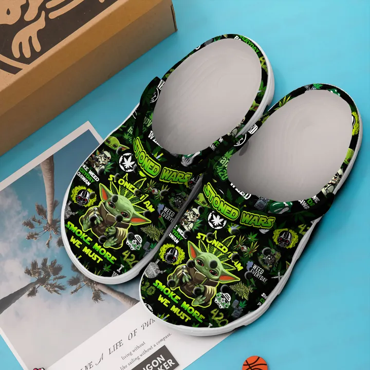 Merchidea Yoda Smoke 420 Weed Star Wars Crocs Crocband Clogs Shoes Comfortable For Men Women