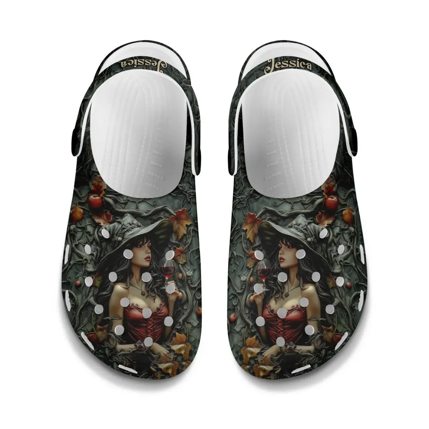 Merchidea Young Beauty Sexy Witch Halloween Crocs Crocband Clogs Shoes Comfortable For Men Women and Kids