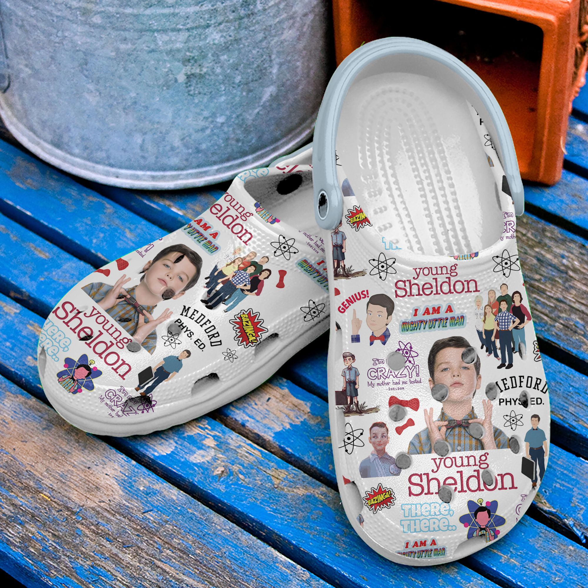 Merchidea Young Sheldon Alone and Happy Movie Crocs Crocband Clogs Shoes Comfortable For Men Women and Kids