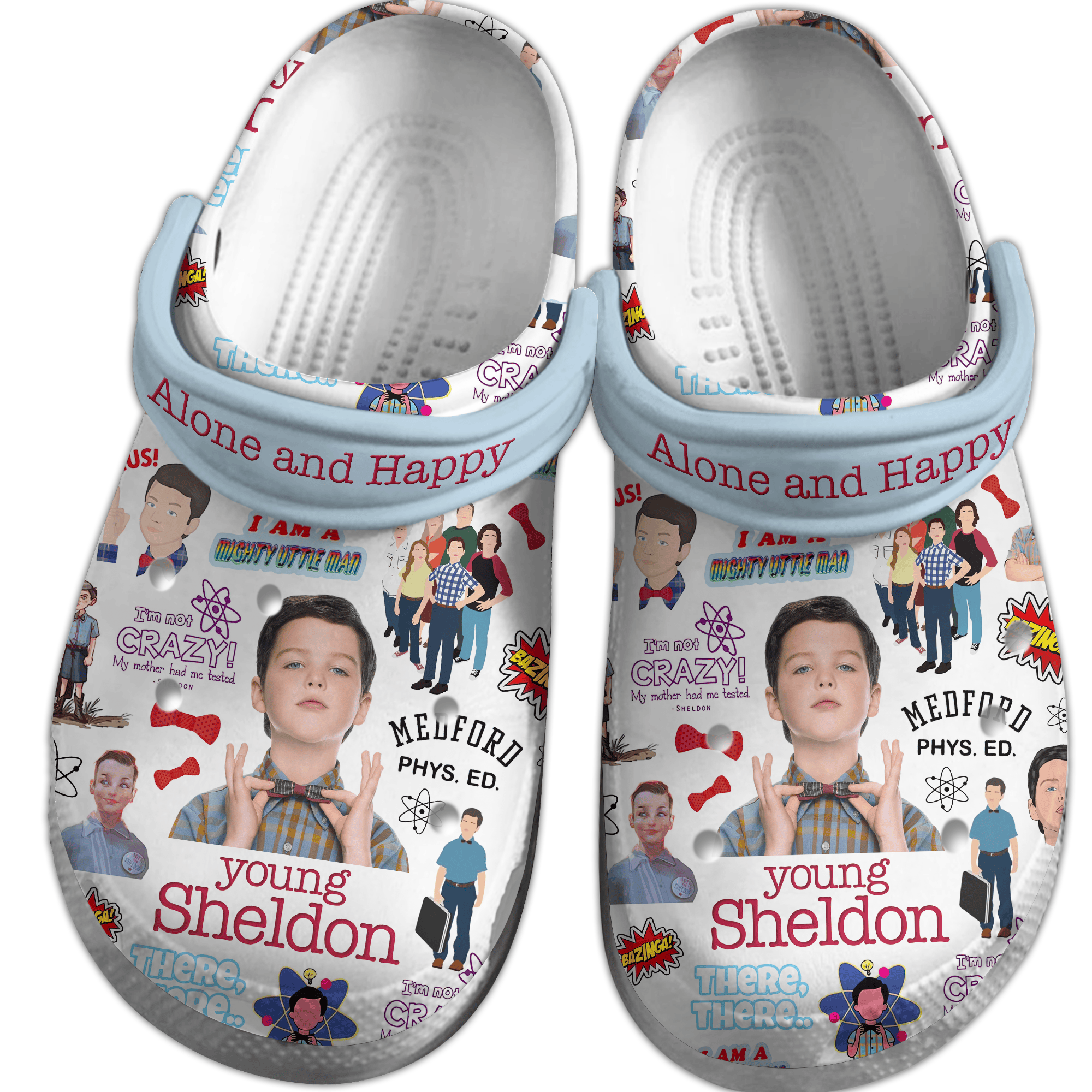 Merchidea Young Sheldon TV Series Crocs Crocband Clogs Shoes Comfortable For Men Women and Kids