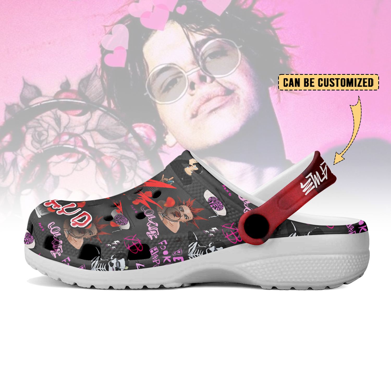 Merchidea Yungblud x Halloween Crocs Crocband Clogs Shoes Comfortable For Men Women and Kids