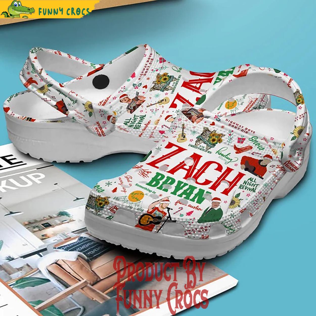 Merchidea Zach Bryan Music Christmas Crocs Crocband Clogs Shoes Comfortable For Men Women and Kids