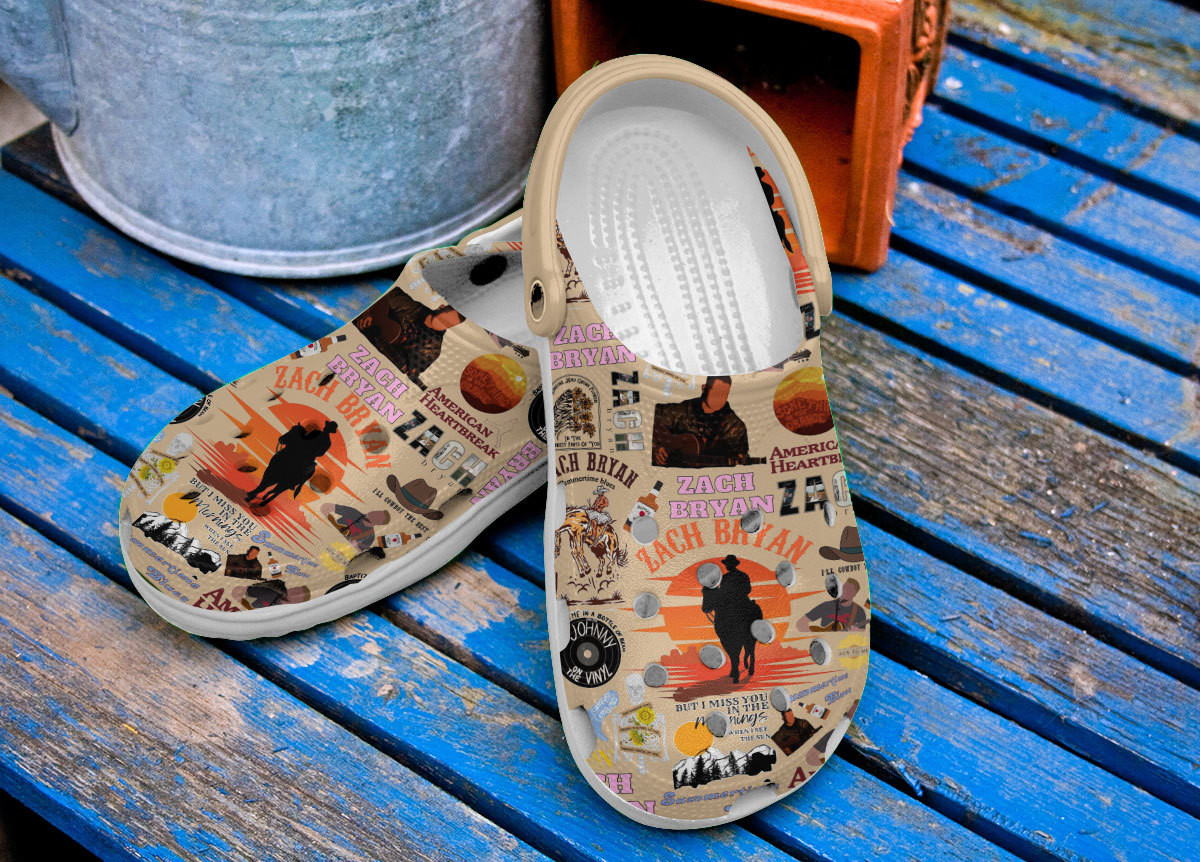 Merchidea Zach Bryan Music Premium Crocs Crocband Clogs Shoes Comfortable For Men Women and Kids